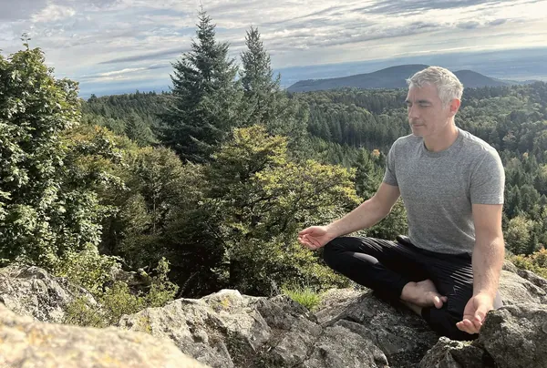 Davy Raillard meditating in nature